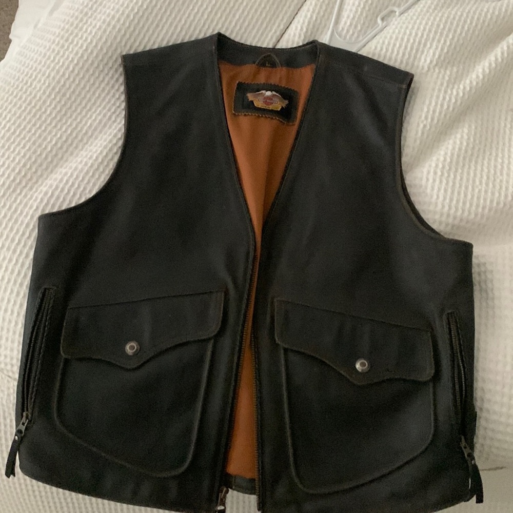Large Harley Davidson leather vest